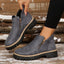 Women's Side-Zip with Low Block Heel and Chunky Lug Sole Ankle Boots