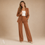 Women's Single-Breasted Blazer and Wide-Leg Trousers Two-Piece Suit Set