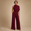 Women's Sleeveless High-Neck Wide-Leg with Pockets Formal Jumpsuit