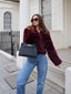 Women's Chic Soft Faux Fur Wide Collar Jacket