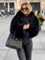Women's Chic Soft Faux Fur Wide Collar Jacket