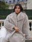 Women's Chic Soft Faux Fur Wide Collar Jacket
