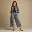 Women's Structured Jacket Top Wide-Leg Trousers Three-Piece Set