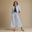 Women's Structured Jacket Top Wide-Leg Trousers Three-Piece Set