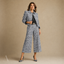 Women's Structured Jacket Top Wide-Leg Trousers Three-Piece Set