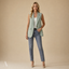 Women's Structured Notch-Collar Sleeveless Longline Blazer Vest