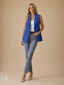 Women's Structured Notch-Collar Sleeveless Longline Blazer Vest