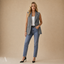 Women's Structured Notch-Collar Sleeveless Longline Blazer Vest