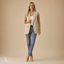 Women's Structured Notch-Collar Sleeveless Longline Blazer Vest