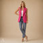 Women's Structured Notch-Collar Sleeveless Longline Blazer Vest