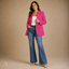 Women's Structured Notch-Lapel Single-Button Long-Sleeve Blazer Jacket