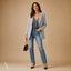 Women's Structured Open-Front Lightweight Tailored Blazer Jacket