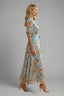 Women's Summer Wedding Guest Floral V-Neck Wrap Maxi Dress