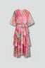 Women's Summer Wedding Guest Floral Tiered Wrap Maxi Dress