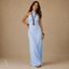 Women's Summer Wedding Halter Neck Crossover Backless Maxi Dress