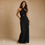 Women's Summer Wedding Halter Neck Crossover Backless Maxi Dress