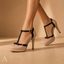 Women's T-Strap with High Heel and Ankle Buckle Platform Pumps