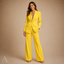 Women's Tailored Blazer Wide-Leg Trousers Two-Piece Set