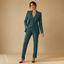 Women's Tailored Notch-Lapel Blazer Vest Straight-Leg Trousers Set