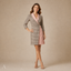 Women's Tailored Notch-Lapel Buckle-Waist Pleated Blazer Mini Dress