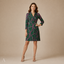 Women's Tailored Notch-Lapel Buckle-Waist Pleated Blazer Mini Dress