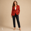 Women's Tailored Notch-Lapel Single-Button Long-Sleeve Blazer Jacket