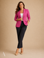 Women's Tailored Notch-Lapel Single-Button Long-Sleeve Blazer Jacket
