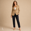Women's Tailored Notch-Lapel Single-Button Long-Sleeve Blazer Jacket