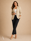 Women's Tailored Notch-Lapel Single-Button Long-Sleeve Blazer Jacket