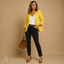 Women's Tailored One-Button with Pockets Slim-Fit Notch-Lapel Blazer