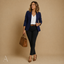 Women's Tailored One-Button with Pockets Slim-Fit Notch-Lapel Blazer