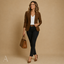 Women's Tailored One-Button with Pockets Slim-Fit Notch-Lapel Blazer