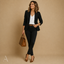 Women's Tailored One-Button with Pockets Slim-Fit Notch-Lapel Blazer