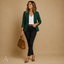 Women's Tailored One-Button with Pockets Slim-Fit Notch-Lapel Blazer