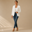 Women's Tailored Single-Button Notch-Lapel Slim-Fit Blazer Jacket