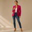 Women's Tailored Single-Button Notch-Lapel Slim-Fit Blazer Jacket