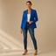 Women's Tailored Single-Button Notch-Lapel Slim-Fit Blazer Jacket