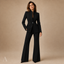 Women's Tailored Stand-Collar Single-Breasted Blazer Trousers Set