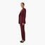 Women's Three-Piece with Notched Blazer and Slim Fit Pants Set