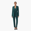 Women's Three-Piece with Notched Blazer and Slim Fit Pants Set