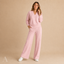 Women's V-Neck Long-Sleeve Pullover & Wide-Leg Trouser Two-Piece Set