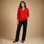 Women's V-Neck with Pockets and Heart Button-Front Cardigan