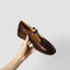 Women's Vintage Brogue T-Bar Buckle Round-Toe Mary Jane Flat Shoes