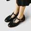 Women's Vintage Brogue T-Bar Buckle Round-Toe Mary Jane Flat Shoes