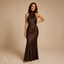 Women's Wedding Guest Halter Neck Backless Maxi Dress
