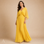 Women's Wedding Guest Pleated V-Neck Maxi Dress