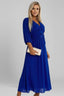 Women's Wedding Guest Ruched Waist V-Neck Maxi Dress