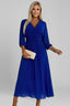 Women's Wedding Guest Ruched Waist V-Neck Maxi Dress