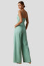 Women's Wedding Guest V-Neck Wide Leg Jumpsuit With Side Pockets