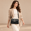 Women's Woven Flap Crossbody with Floral Clasp Shoulder Bag